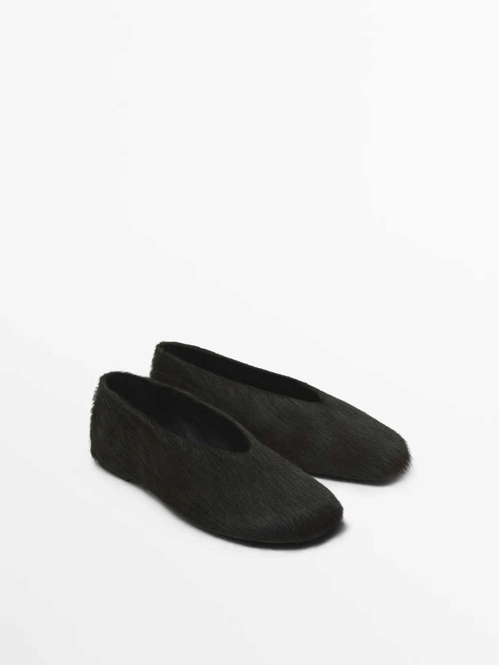 Massimo Dutti Pony Hair Ballet Flats